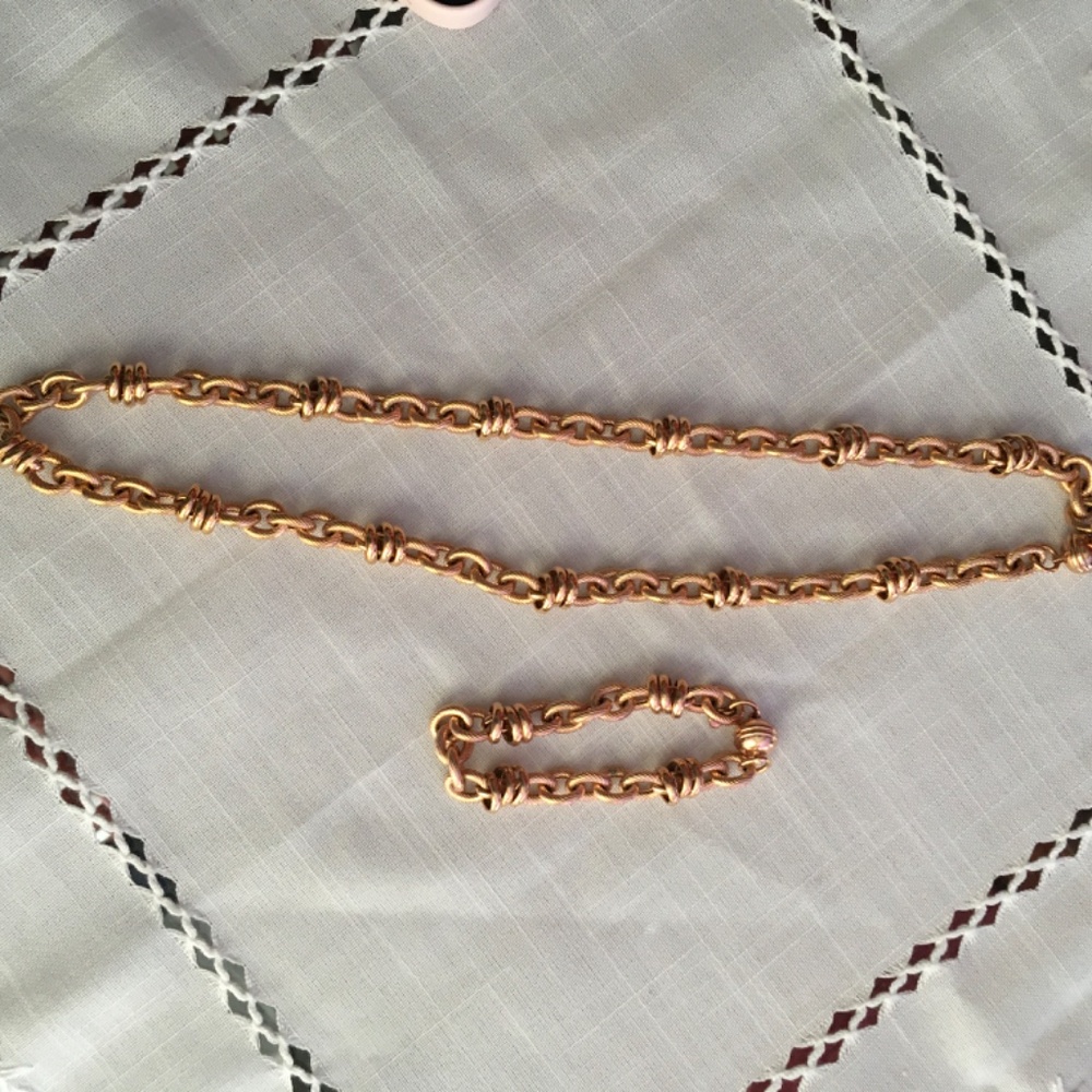 Milor Bronze Multi-Circle Rose Gold Necklace and Bracelet